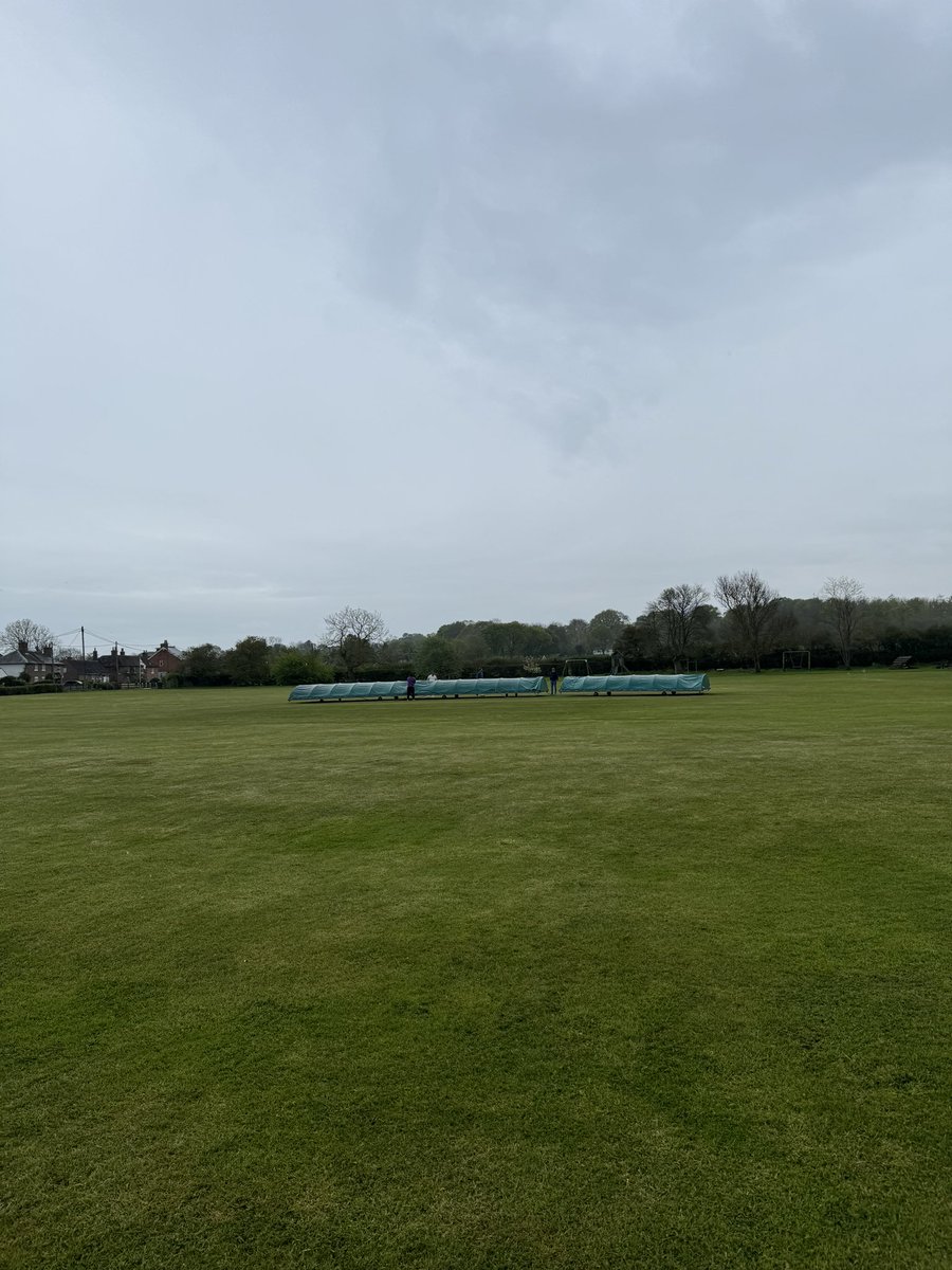 An early start to yesterday’s game meant that these covers were being rolled out at the end of a thoroughly enjoyable friendly fixture. #Cricket