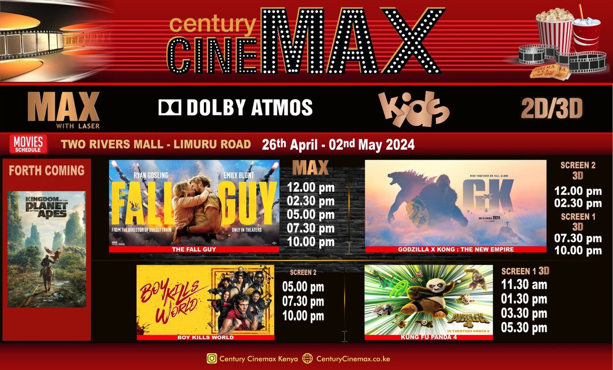 goplacesdigital's tweet image. Schedule for 26th April To 2nd May 2024 is out for #CenturyMovies,
Confirm schedule bit.ly/3QmeL0d
#Sarit#thejunctionmall#tworiverske #GoPlaces #GoPlacesDigital #MarketingGurus