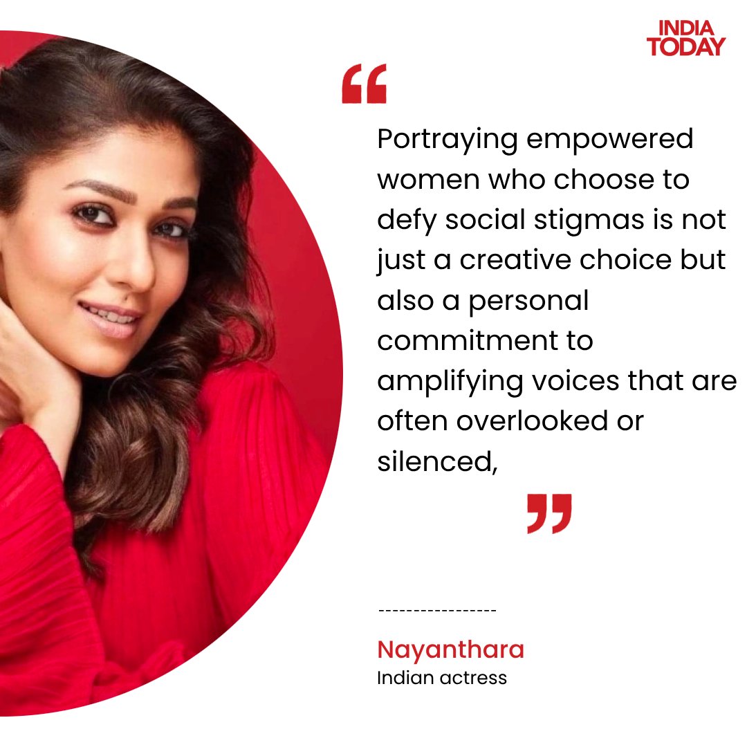 Actor Nayanthara said that she wants to portray empowered women characters to raise the voices that are often overlooked and silenced. Read more: intdy.in/edfr2t #Nayanthara #womenempowerment #ITQuoteCard | @Showbiz_IT