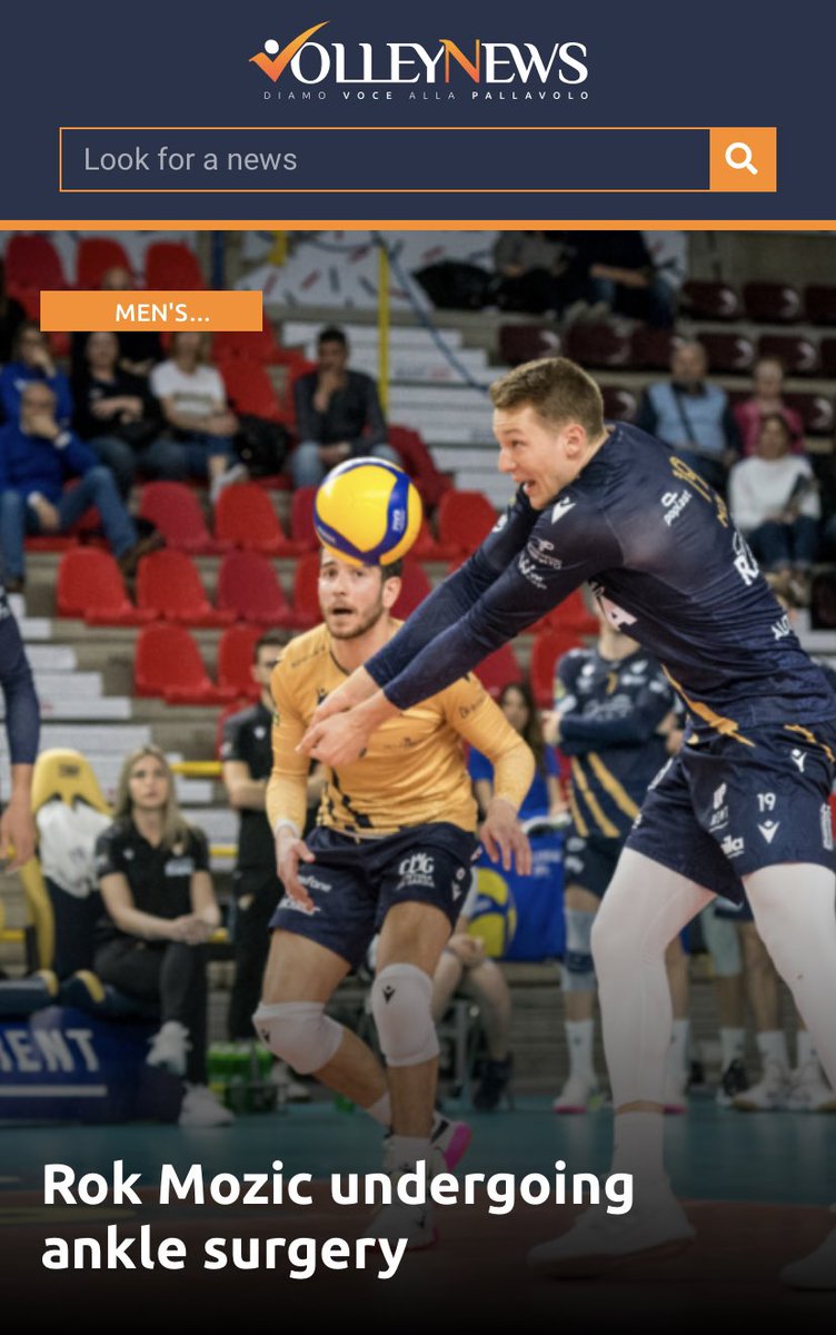 “Verona Volley announces that its captain, Rok Mozic, has undergone arthroscopic surgery regarding an impingement of his left ankle. The player will immediately begin rehabilitation under the guidance of Dr. Roberto Filippini.”

Source: VolleyNews