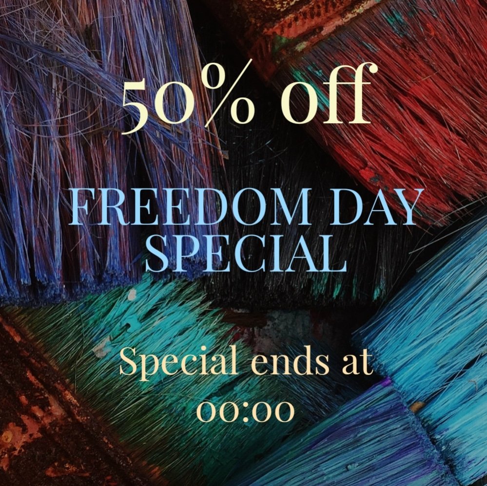 Yesterday was a very special holiday for us as South Africans and in celebration of that special I have decided to do 50% off one day special on all available works. 0784420327