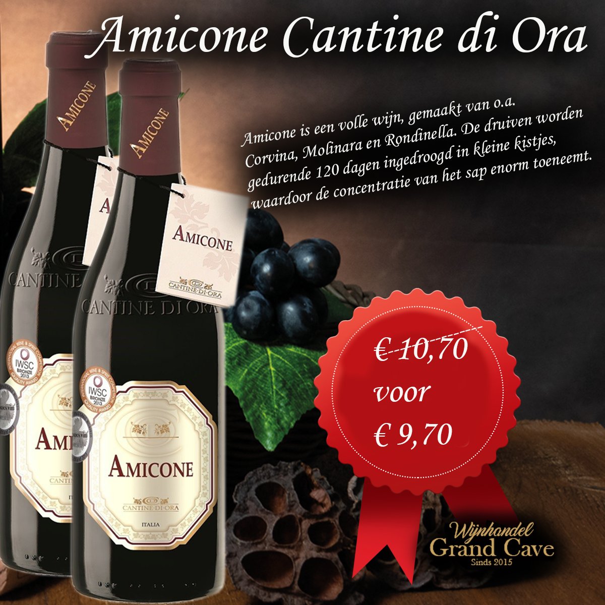 Amicone Cantine di Ora
wijnhandelgrandcave.nl/nl/58-amicone-…
 #italianwine #wine #vino #winetasting #winelovers #redwine #instawine #vinoitaliano #italy #winestagram #winery #sommelier #italia #vinorosso #wineoclock #wein #vin #italianfood  #food #madeinitaly #winepassion #wines #vineyard