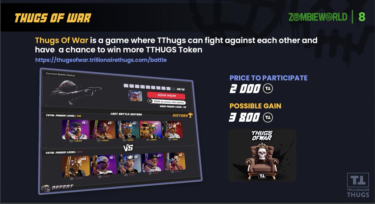 THUG OF WAR GAME #minigame #trillionairethugs #rewards #mergedthugs #community