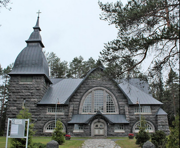 @lappami Varpaisjärven kirkko harmaagraniittia, rak. 1904, suunnittelija Josef Stenbäck