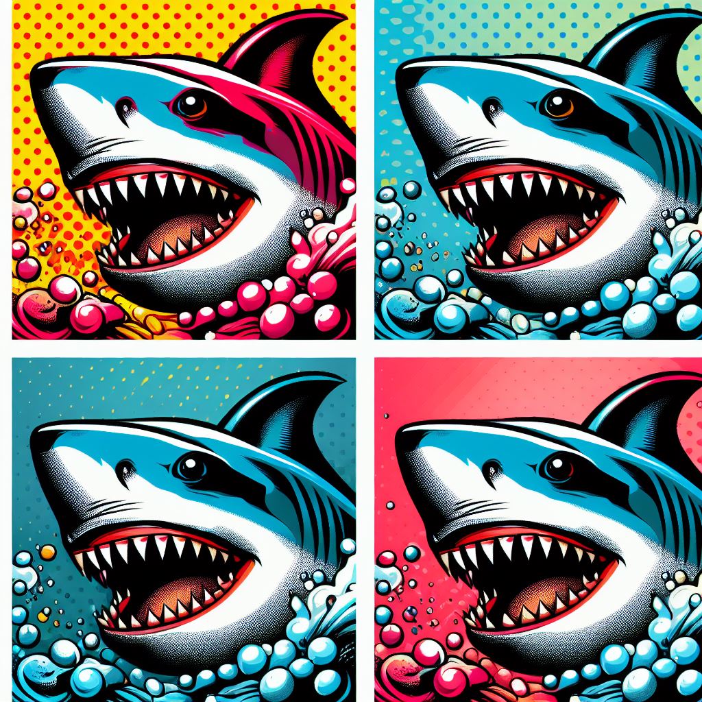 sharks! #nft #digitalart #art #popart #streetart #SharkAttack