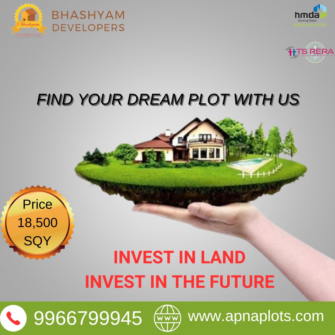 HMDA & RERA Approved open plots for sale in Shadnagar, Bangalore Highway

For more information :  9966799945
apnaplots.com

#RealEstate #Realty #Investment #landforsale #primelocation #citylife #Plots #Apartments #dreamhome #propertyinvestment #businessopportunity