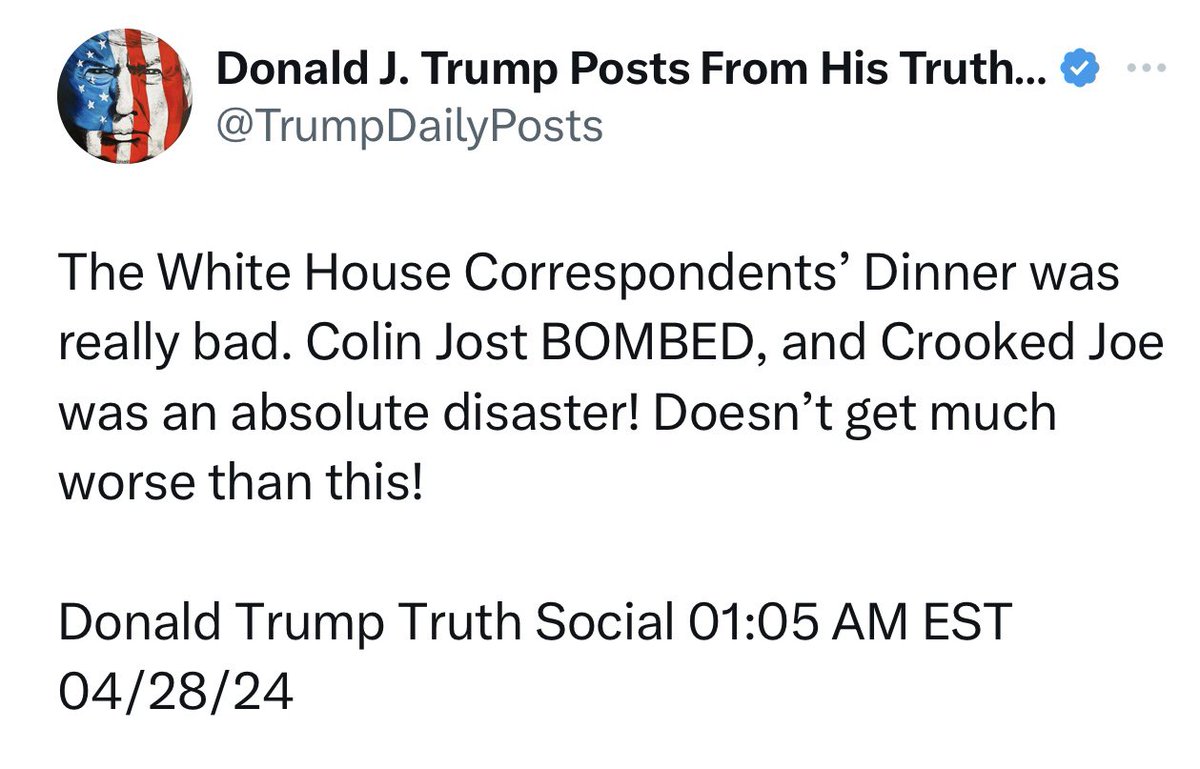 Donald Trump is FURIOUS after the White House Correspondents dinner last night. Little Donny can’t take a joke. His huge ego gets too badly damaged! What a child. Both Biden and Colin Jost were amazing! Huge props to them.