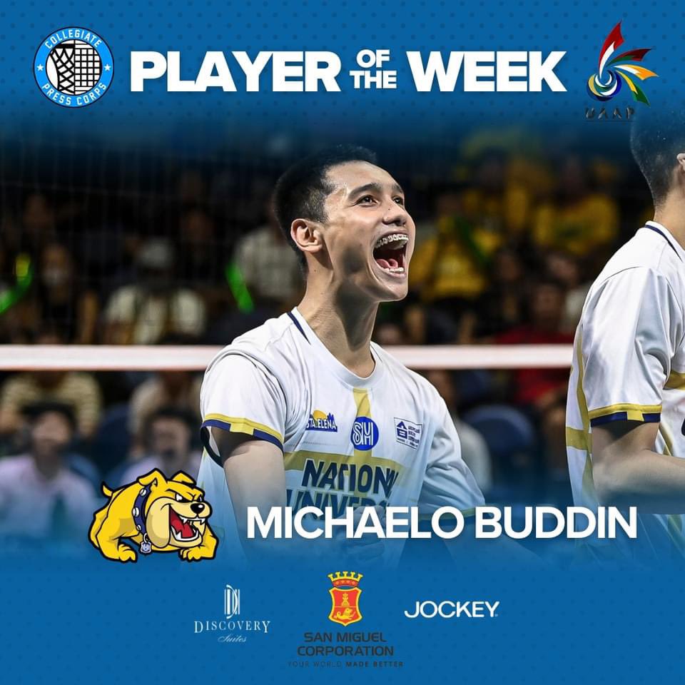 UST spiker Jonna Perdido and NU star Michaelo Buddin are the last Collegiate Press Corps UAAP Players of the Week this season. #UAAPSeason86 @INQUIRERSports