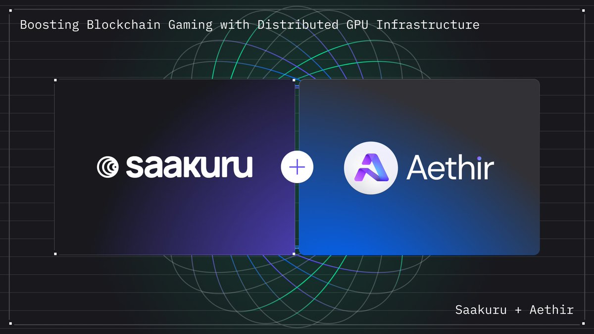 As the $SKR Token Sale nears, we're revealing our latest partnership with @AethirCloud, a leader in GPU-based tech for gaming and AI! 🌟 🚀 Discover more: join.saakuru.com/Aethir 🎮 Follow the thread to see how you can win big on Saakuru Gainz Day 3! 💥 1/4