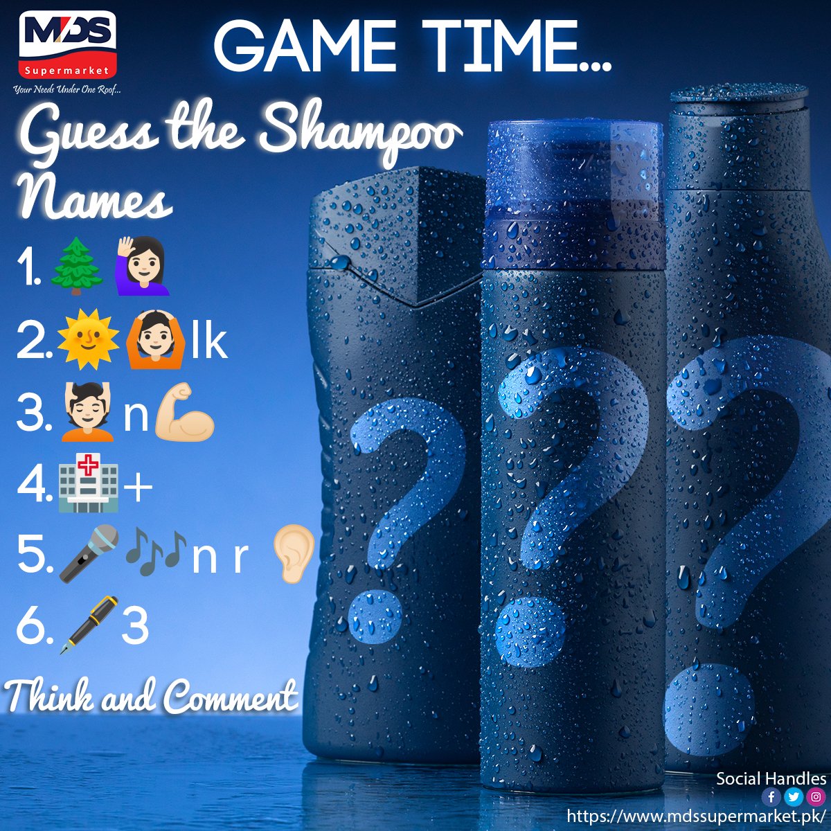 Guess the shampoo name! Let us know your answer in the comment box below! MDS Supermarket - your go-to place for quality products. Find us at:

#HairCare #ShampooGuess #MDSupermarket #Quetta #ToghiRoad #QuarryRoad #Skincare #BeautyProducts