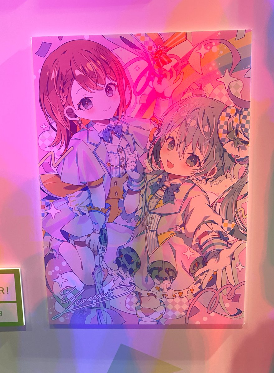 青柳冬弥 ,初音ミク ,鏡音レン ,鏡音リン ,カイト(ボーカロイド) ,巡音ルカ ,メイコ(VOCALOID) 「プロジェクトセカイクリエイターズフェスタにご招待いただきまして現地まで作品を見に」|夢ノ内のイラスト
