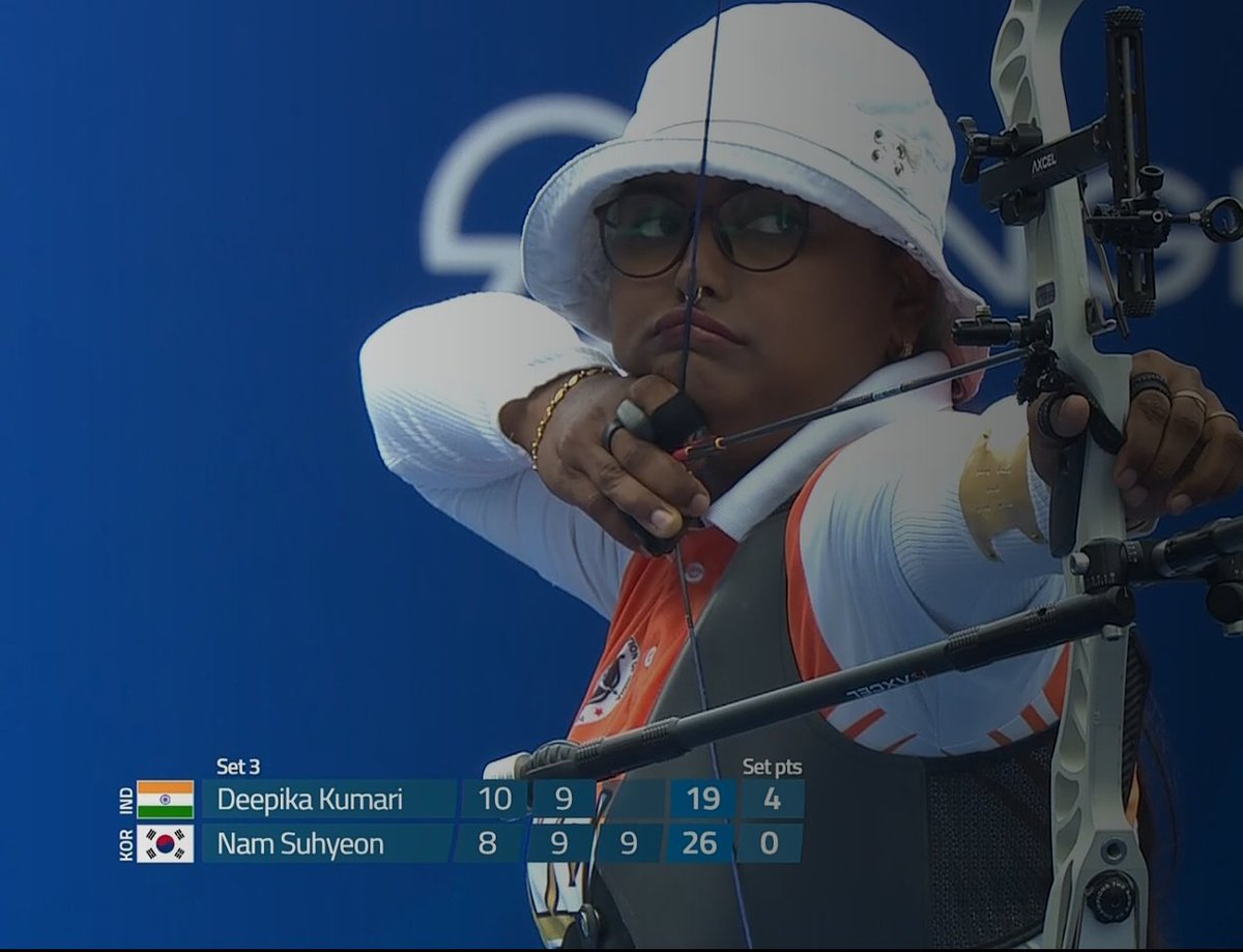 DEEPIKA KUMARI INTO THE FINALS!!
She moves into the Gold Medal match with a Convincing 6-0  victory over Korean Nam Suhyeon. She beat 2 Koreans in a row, with another korean Lim Sihyeon waiting for her in the finals.
What a comeback!Well done!
#ArcheryWorldCup
