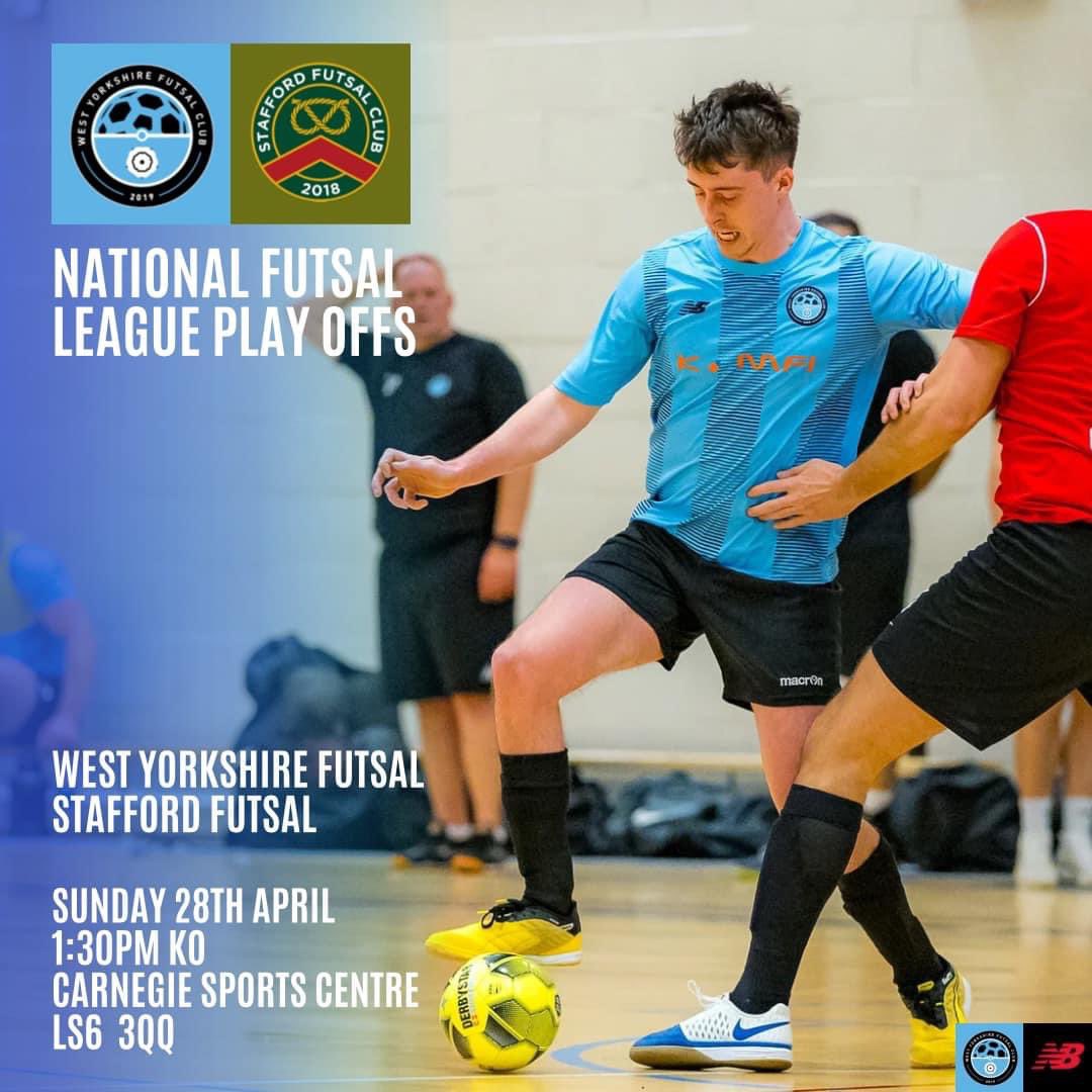 Matchday💪

🆚 @StaffordFutsal 
🏆 National Futsal League
⌚️ 1:30pm KO
📆 Sunday 28th April
🏟️ Carnegie Sports Centre, LS6 3QQ

A win sees us promoted to Tier 2 on head to head⬆️
