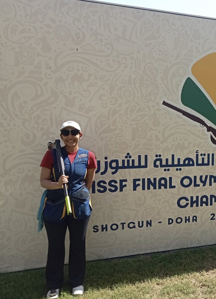 NATIONAL RECORD! Maheshwari Chauhan shoots 121 in the Doha @issf_official Olympic qualifiers in women’s skeet to make the final. Coming up at 5.30pm IST on the ISSF YouTube channel. She will fight for a medal and a @Paris2024 quota 🔥🔥🔥🇮🇳🇮🇳🇮🇳 #Road2Paris #IndianShooting