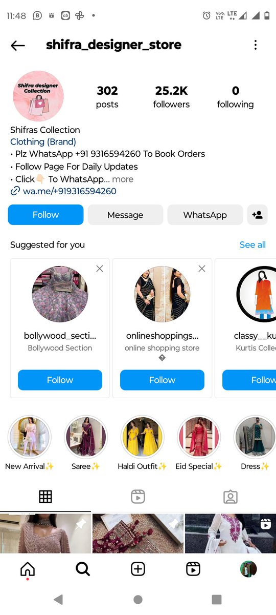 महोदय shifra_designer_store नाम से एक instagram में पेज है जो ऑनलाइन शॉपिंग के नाम पर लोगो से धोखाधड़ी किया जा रहा है, पैसा लेने के बाद समान की delevery नही किया जाता है, @Cybercellindia @CyberGujarat @Cyberdost @CP_SuratCity