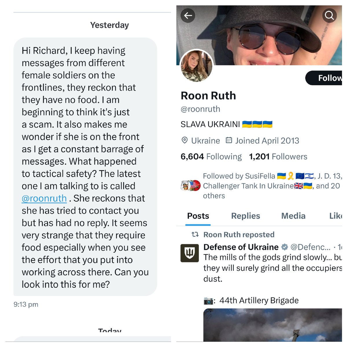 ❗Are you tired of scammers? Me too! RT / Boost / Share 1. A Soldier will NEVER DM you Female/Male. 2. There is not ONE single starving soldier on the front, EVERY single soldier has food. 3. They don't use twitter in 🇺🇦 especially in the trenches. 4. These accounts only…