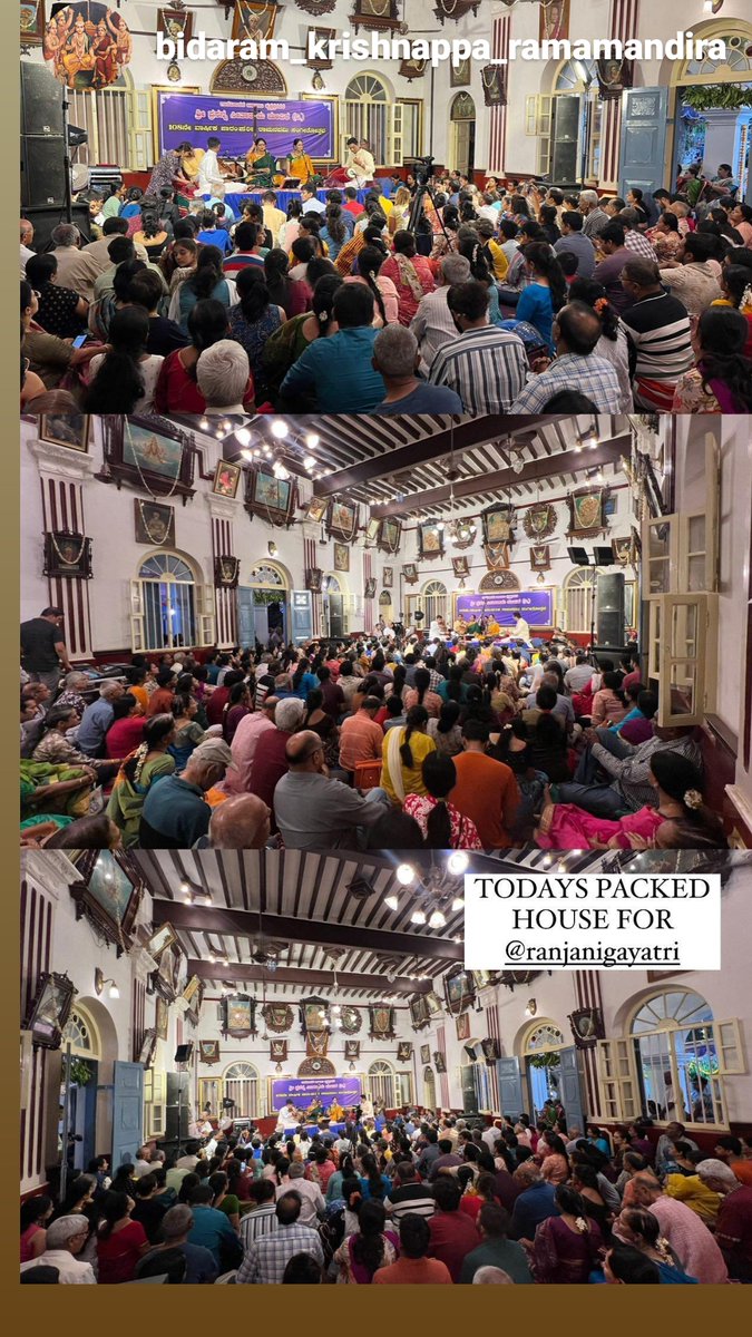 Matchless moments from yesterday's concert at Bidaram, Mysore. Looking forward to singing today for Sree Ramaseva Mandali-B'lore Fort high school with Vittal Rangan Delhi Sairam and Omkar Rao ramanavamitickets.com/r_c_tickets