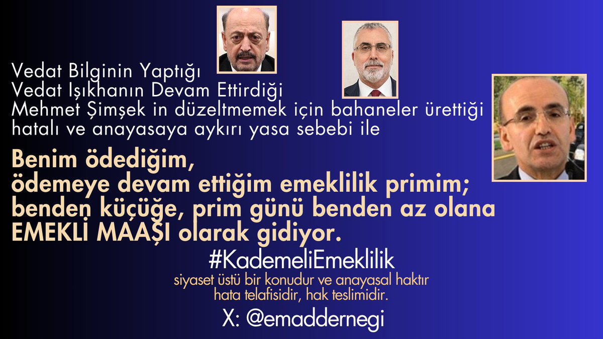 @Onuronal_ Asla gerçekleşmeyecek dediğiniz şey geçen sene gerçekleşti. TC Devleti 2 aynı/benzer yurttaş arasında 17/20 yıl ayrım yapamaz. Tazminat davaları ile uğraşır; daha pahalıya ma”l olur. Hakkını arayanın hakkı,cebinizden mi çıkacak bu kadar karşısınız #KademesizTürkiyeYüzyılıOlmaz