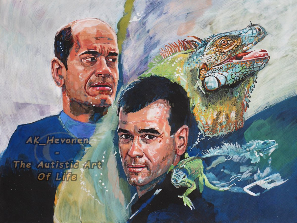 Todays TrekArt! I had fun painting this, after crying in despair for messing up sev previous attempts. Colours r MUCH brighter in real. Say hi to Leonard & the Doc. To be given to Mr @RobertPicardo at Fedcon. TYSVERYM for sticking w me, @ArtofTrek , it truly matters 🖖