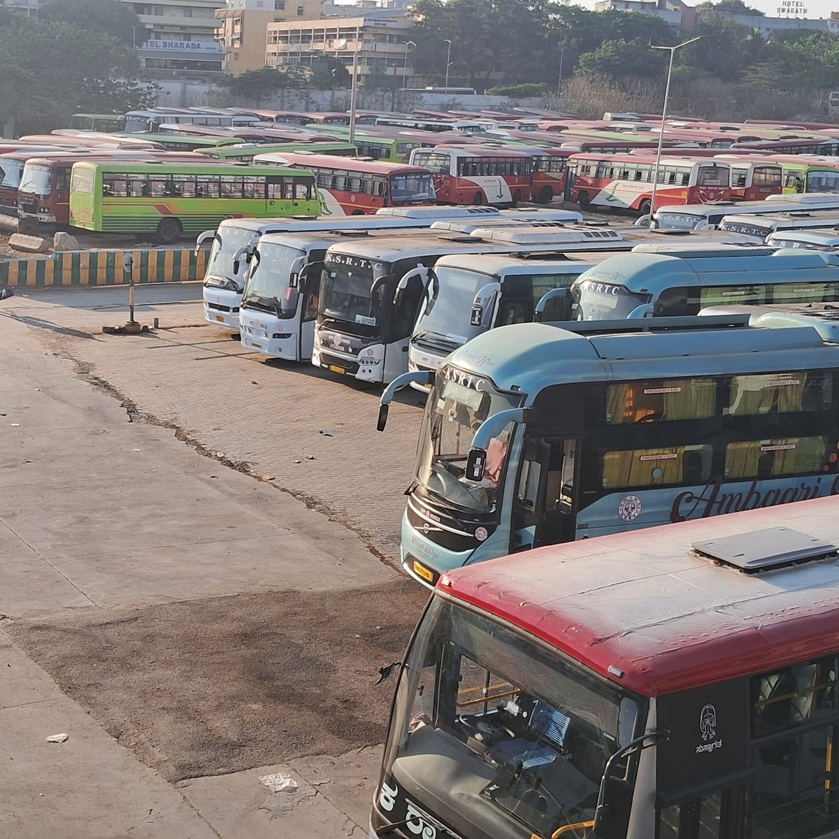 Kempegowda Bus Station, is a major transportation hub in the city. It serves as a central point for both intra and inter-city bus services, connecting #Bengaluru to various destinations within Karnataka and neighboring states. Morning  click