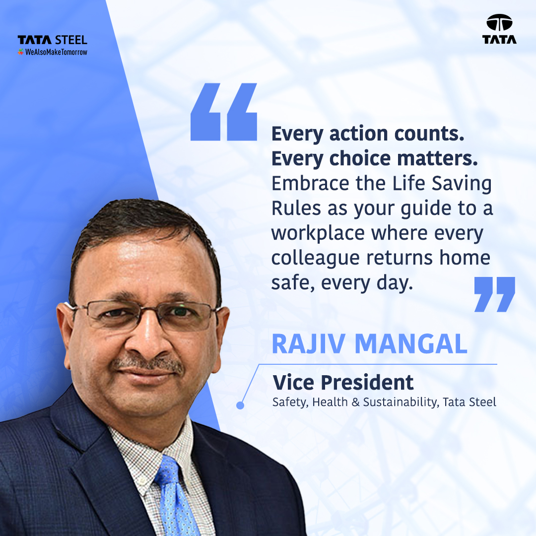 On #worldsteel Day for Safety and Health, Rajiv Mangal - Vice President (Safety, Health & Sustainability), Tata Steel, shares his insights about the importance of safety at the workplace.

#TataSteel #WeAlsoMakeTomorrow #SteelSafety