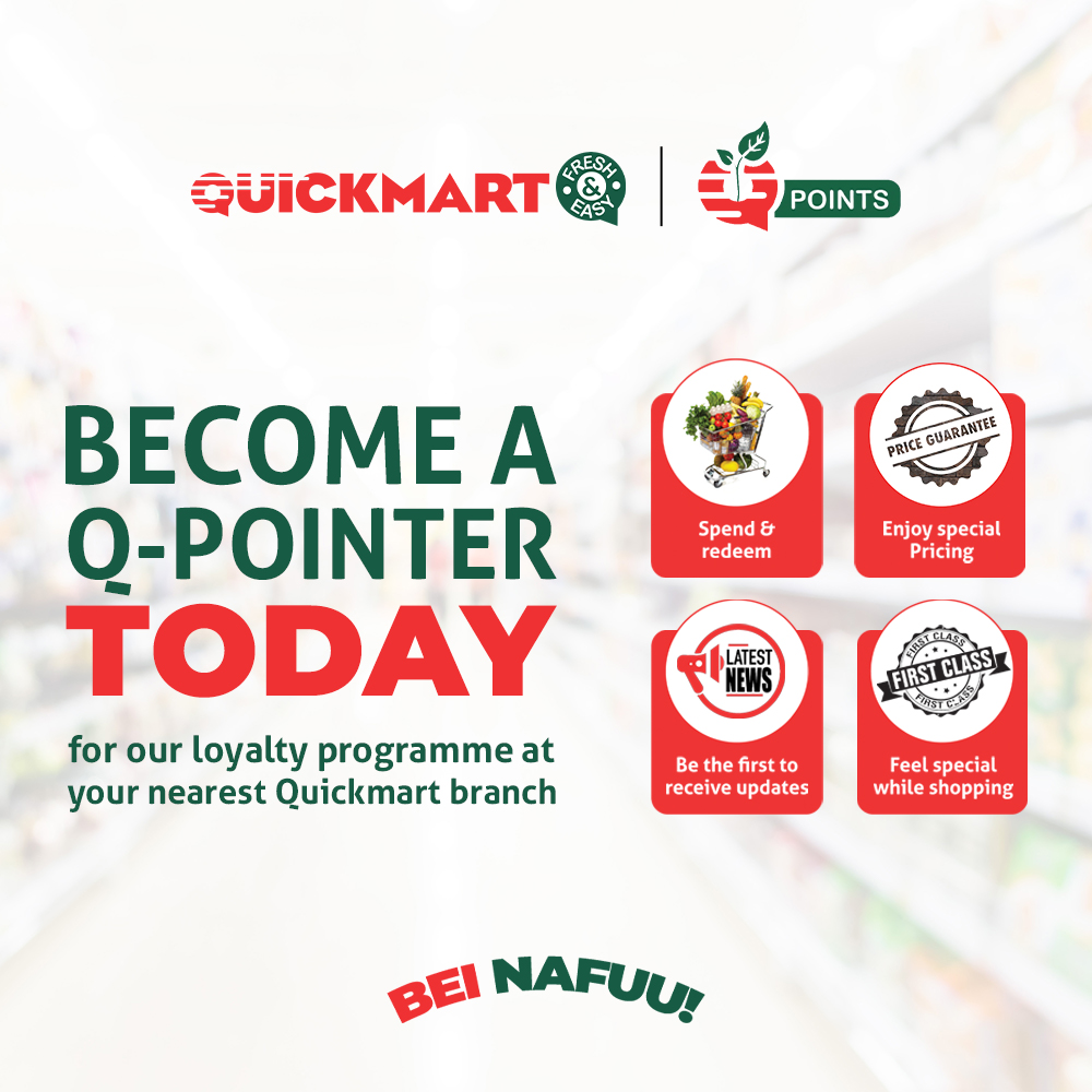 Sio kila mtu alikuwa anacheza sports lakini unaeza kuwa Q-pointer leo ukifika your nearest Quickmart branch ndio ukuwe player kwa hii game ya Q-points. Fika Quickmart ukuwe team player leo! #QPoints #BeiNafuu #FreshAndEasy #PamojaNawe