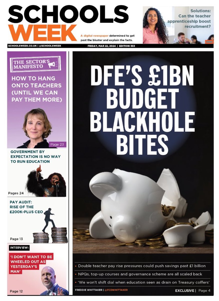 Another casualty in the DfE’s big budget blackhole That now makes: Now Teach, NPQs, teacher top-up courses, governor recruitment, teaching hub council, international recruitment premium cut What next?