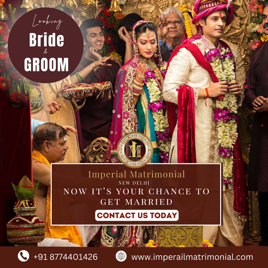 At Imperial Matrimonial, we take special care of cultural heritages and similarities while matching with a life partner! We have been fulfilling our match-making responsibilities in India and around the world. Imperial Matrimonial New Delhi 8447701426 imperialmatrimonial.com