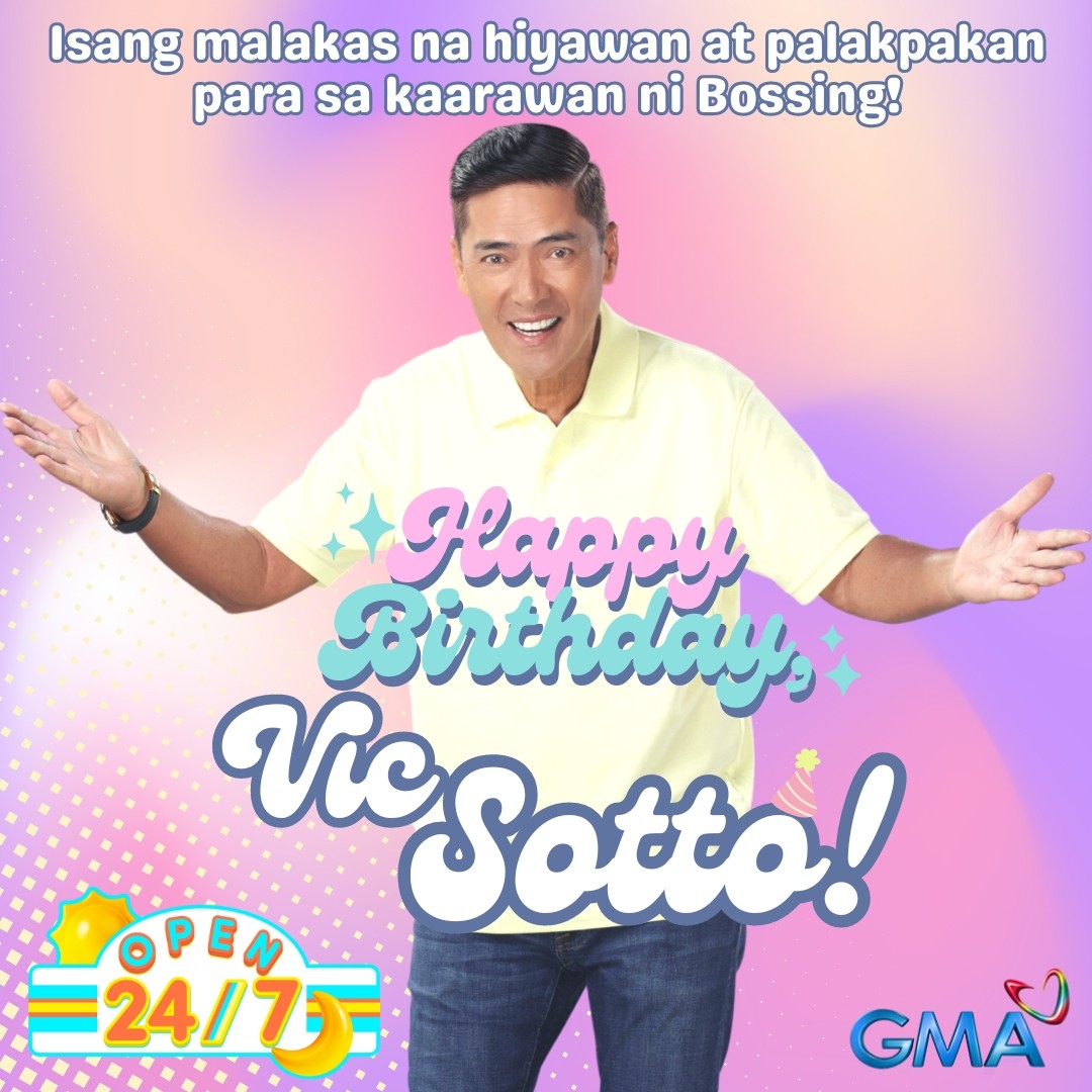 Happy Birthday, Vic Sotto! 🥳

Wishing you all the best in life! From your #Open247 family! ✨