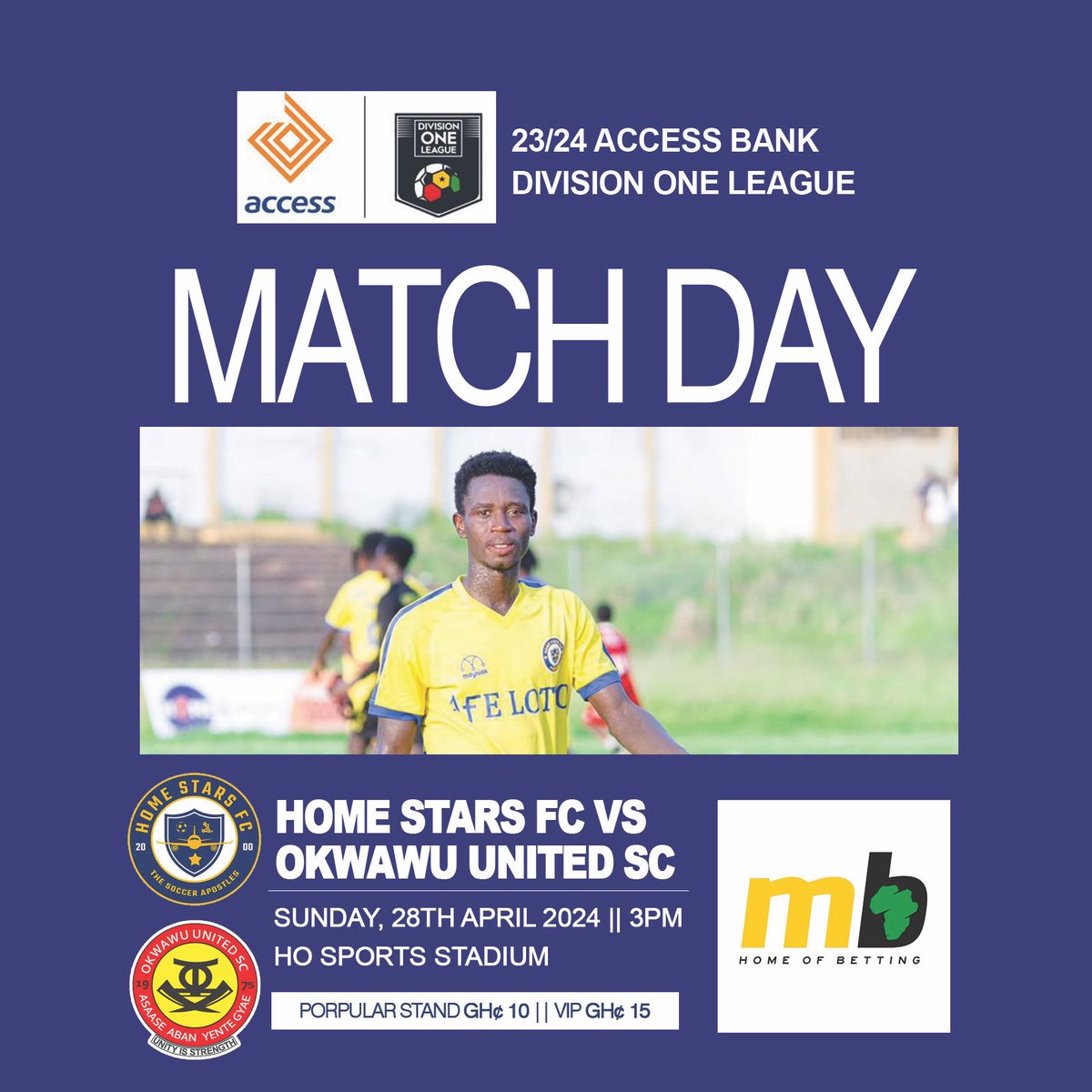 HOMESTARSFC1's tweet photo. MATCH DAY || 🔵🟡🔵
🆚 | Okwawu United FC
🏟️ | Ho Sports Stadium
📅 | 28-04-2024
⏰ | 3:00 pm
💵 | 15/ 10 ghc
#HomeOkwawu #MyBetafrica #MyBetafrica
The Stars ✨ will Shine ✨ ✌️
#afelotto #afeviwo #afefarms #homestars #DOL #Aferentals #Mybetafrica https://t.co/qqOHIie91q