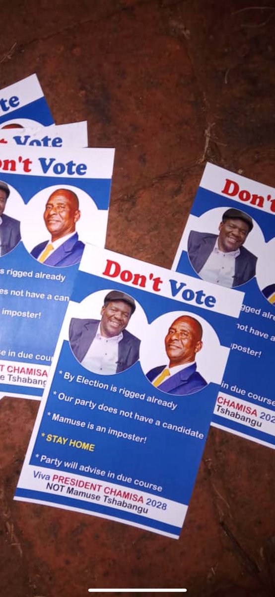 These flyers were thrown around Mt Pleasant during by-elections to discourage people from voting Independent candidate Naison Mamuse. Zanu PF candidate George Mashavave has since been declared the winner with Mamuse polling less than 1000 votes. @mudzengie @CCCZimbabwe @euinzim