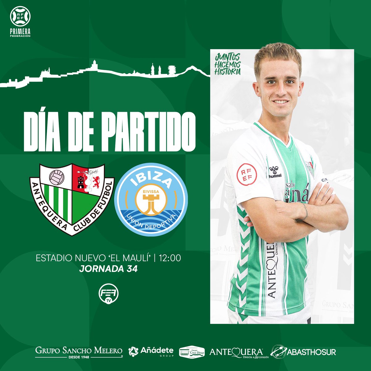 #𝗠𝗮𝘁𝗰𝗵𝗗𝗮𝘆 🤍💚

🆚 <a href="/ibizaud/">UD Ibiza 🩵</a> 
🏟 El Maulí
⌚️ 12:00 horas
🏆 J34 #PrimeraFederación
📺 <a href="/fef_tv/">FEF_TV</a> 

🎫 Entradas disponibles en antequeracf.compralaentrada.com

#AntequeraIbiza #JuntosHacemosHistoria