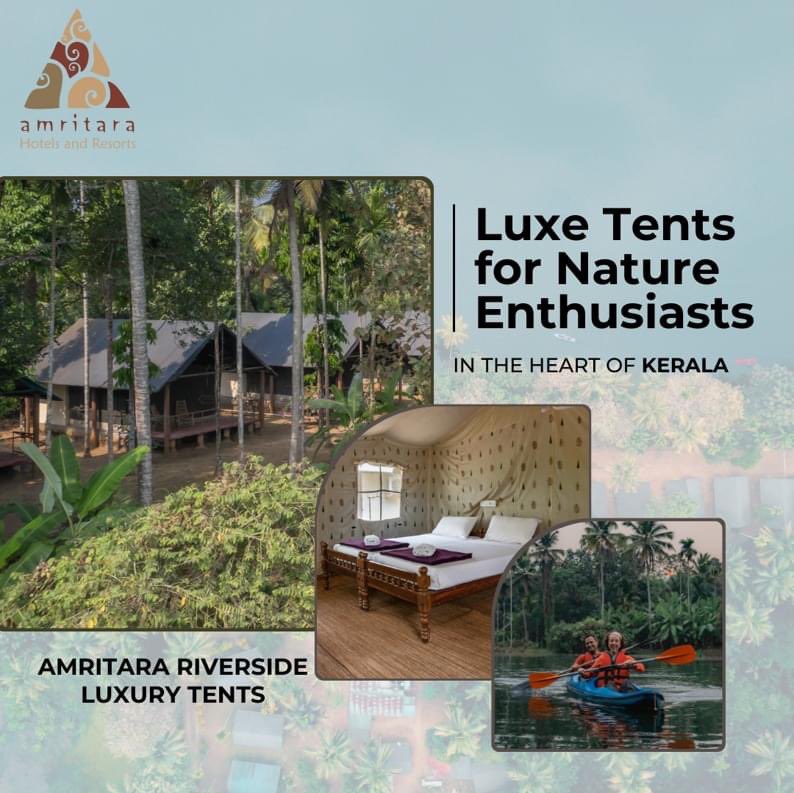 Immerse yourself in the heart of Kerala’s natural wonders with Amritara Riverside Luxury Tents, where every moment is a celebration of nature’s splendor. 

#amritarahotelsandresorts #amritarariversideluxurytents #kerala #keralagram #keralagodsowncountry #keralaattraction