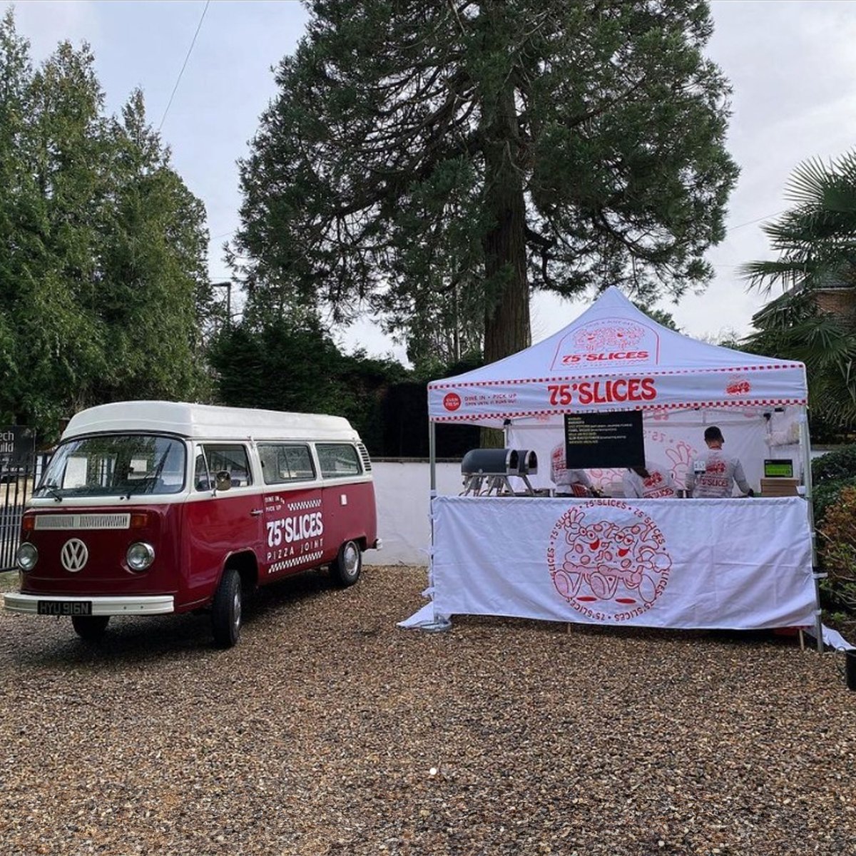 Serve up success with a pop-up gazebo that's as unique as your flavours just like 75 Slices 🍕 Our custom pop-up gazebos are the ultimate marketing tool for your pop-up food business!