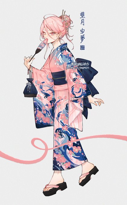 「hand fan yukata」 illustration images(Latest)