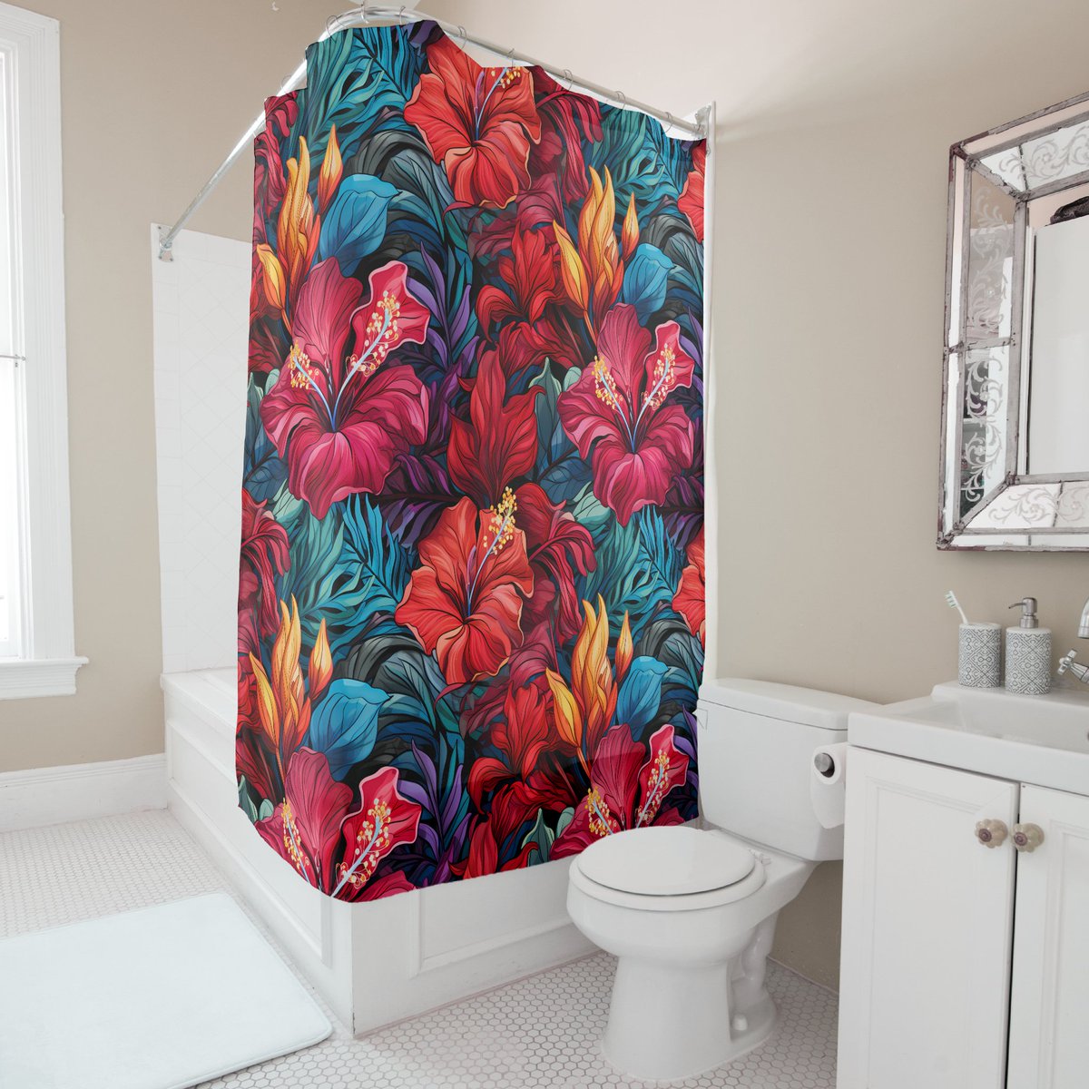 Transform your bathroom into a blooming garden with our floral-patterned shower curtain.
-
-
-
#floral #floraldesign #florals #floralillustration #flower #flowers #zazzle #teepublic #society6 #printify #showercurtain #curtain #curtains #bathroom #bathroomdesign #redflower #plants