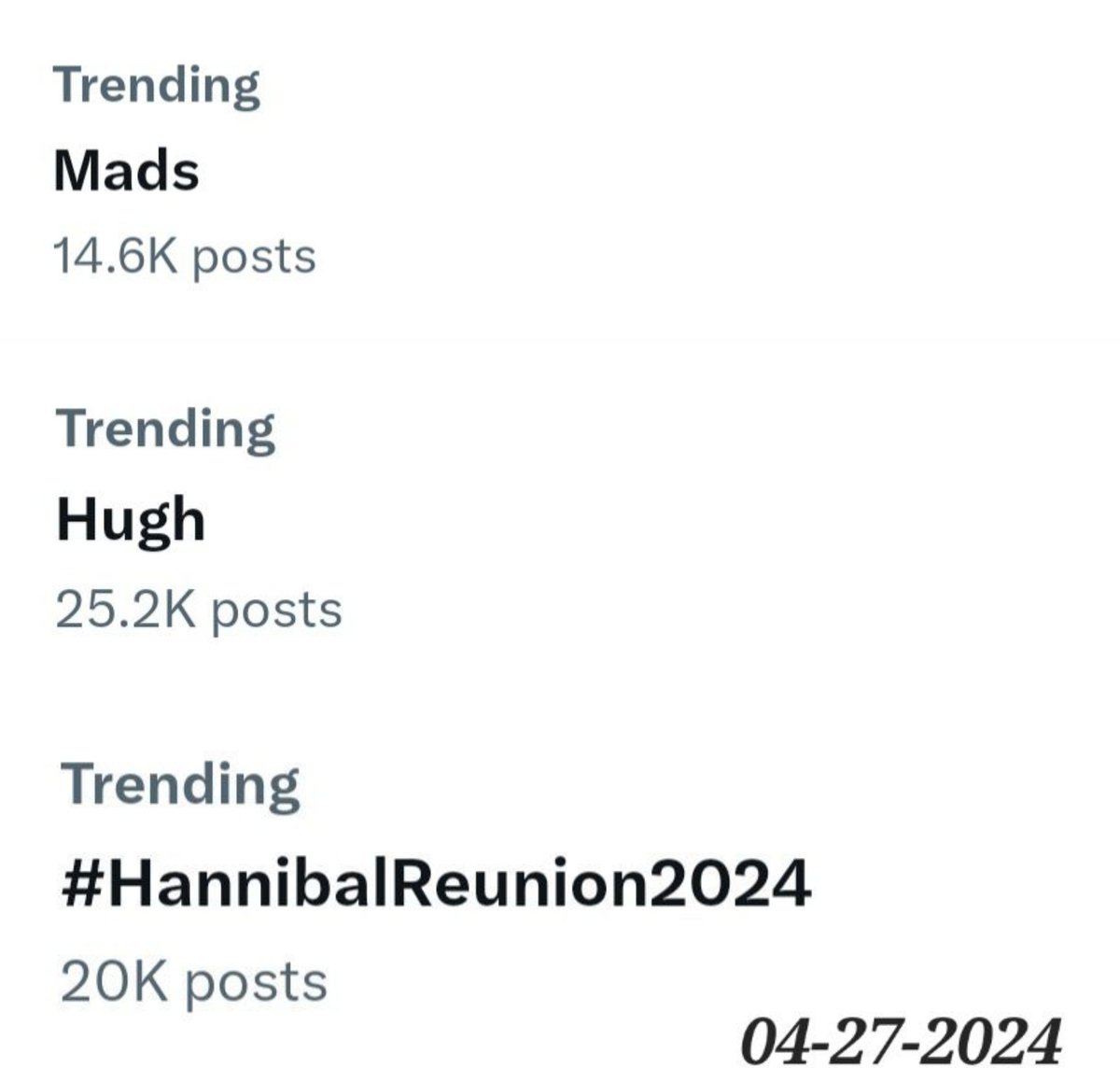 I'd say that the #Hannibal / #Fannibal community is alive and well. 🙌 ❤️ 🫶🫀😃🔪🩸🦌💐 #HannibalReunion2024