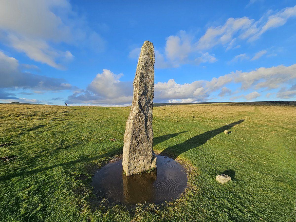 #StandingStoneSunday 
The tallest stone at Merrivale, Dartmoor on a bright Autumn day