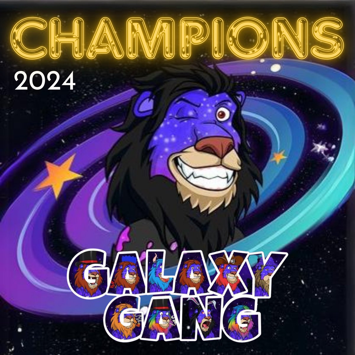 LazyLionsNFT's tweet image. Winner winner chicken dinner! The 2024 Trait Battle is over for another year and this year @GalaxyLionsNFT reign supreme!! ✨

Beating out stiff opposition from the @TheLazyHats and Club109 along the way, they led from the off against the @blackcapcrew in the final round and saw…