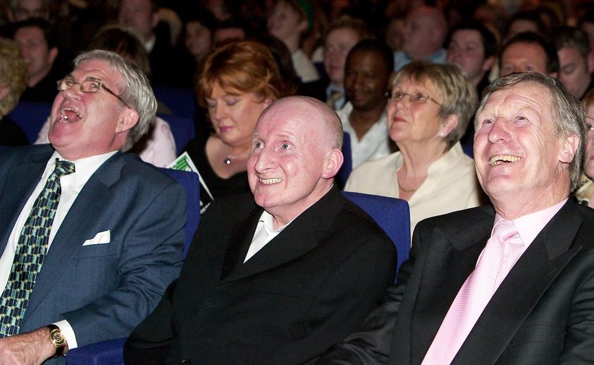 Three Celtic legends at the premier of the film 'Lord of the Wing.' The film celebrates the life and mesmeric footballing skills of Jimmy Johnstone. IMDb gave the film an average score of 9.3 out of 10.