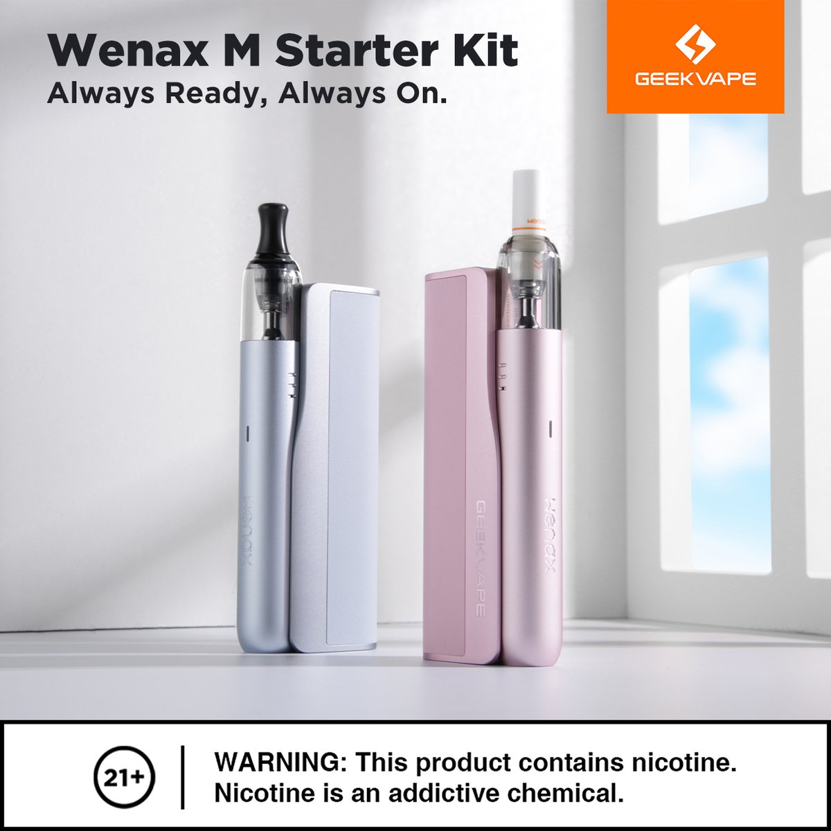 Introducing the captivating Slate Blue and Petal Pink in harmony, bringing a touch of sophistication to the Wenax M Starter Kit collection. 💙🌸 #WenaxMStarterKit #geekvape #geekvapetech