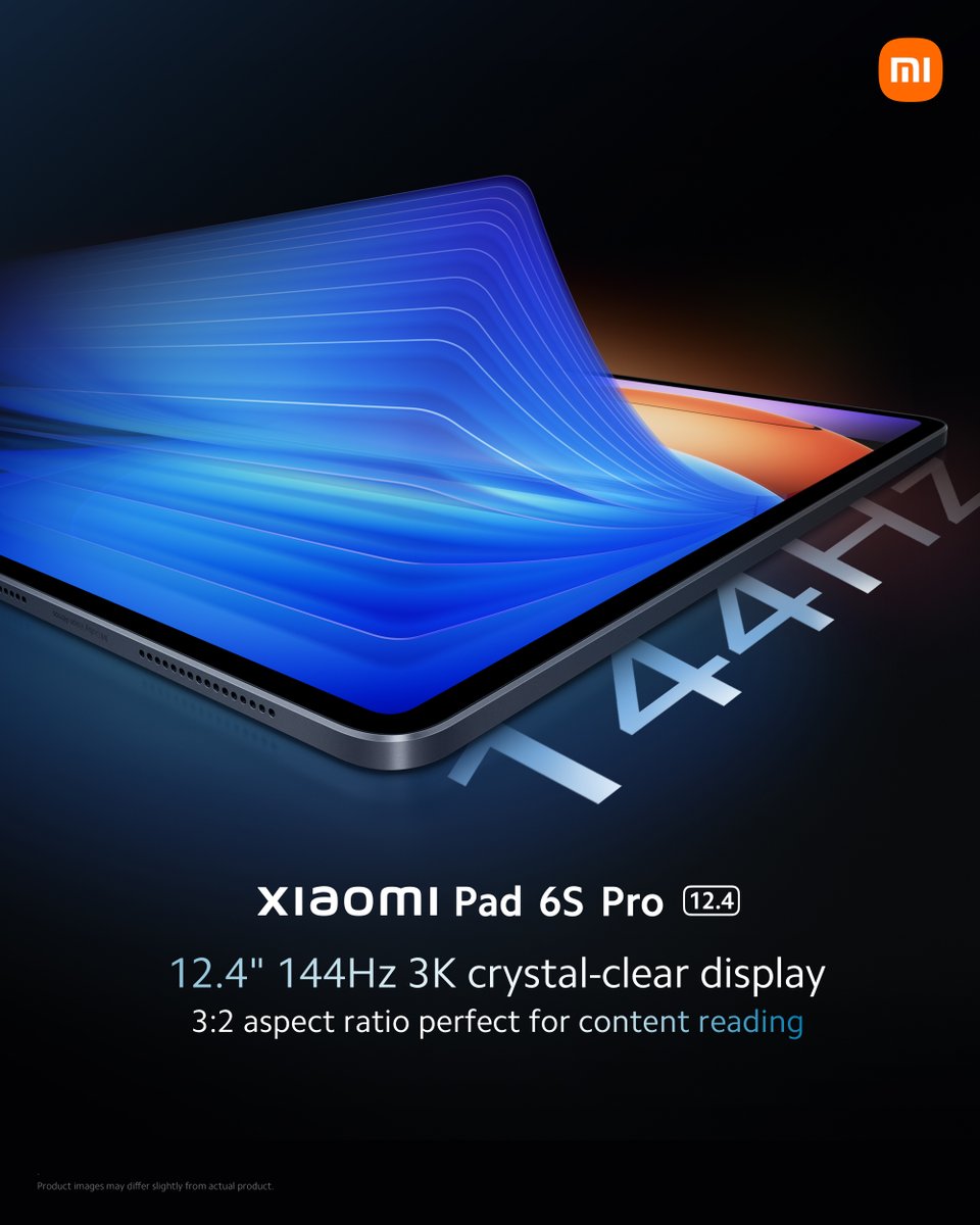 Channel your productivity mode, or cozy up for a movie marathon with #XiaomiPad6SPro 12.4. Immerse yourself in an expansive #BigOnBigger experience with its 12.4'' 144Hz 3K display! ✨ More details to unveil this May 2!