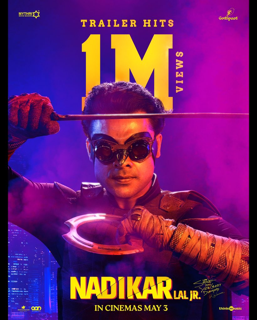 #Nadikar trailer hits 1 million views on YouTube! Worldwide release on May 3 ! Watch Trailer - youtu.be/A7y9yXGJtUs?si… @ttovino @MythriOfficial @IamAntoJoseph @Truthglobalofcl