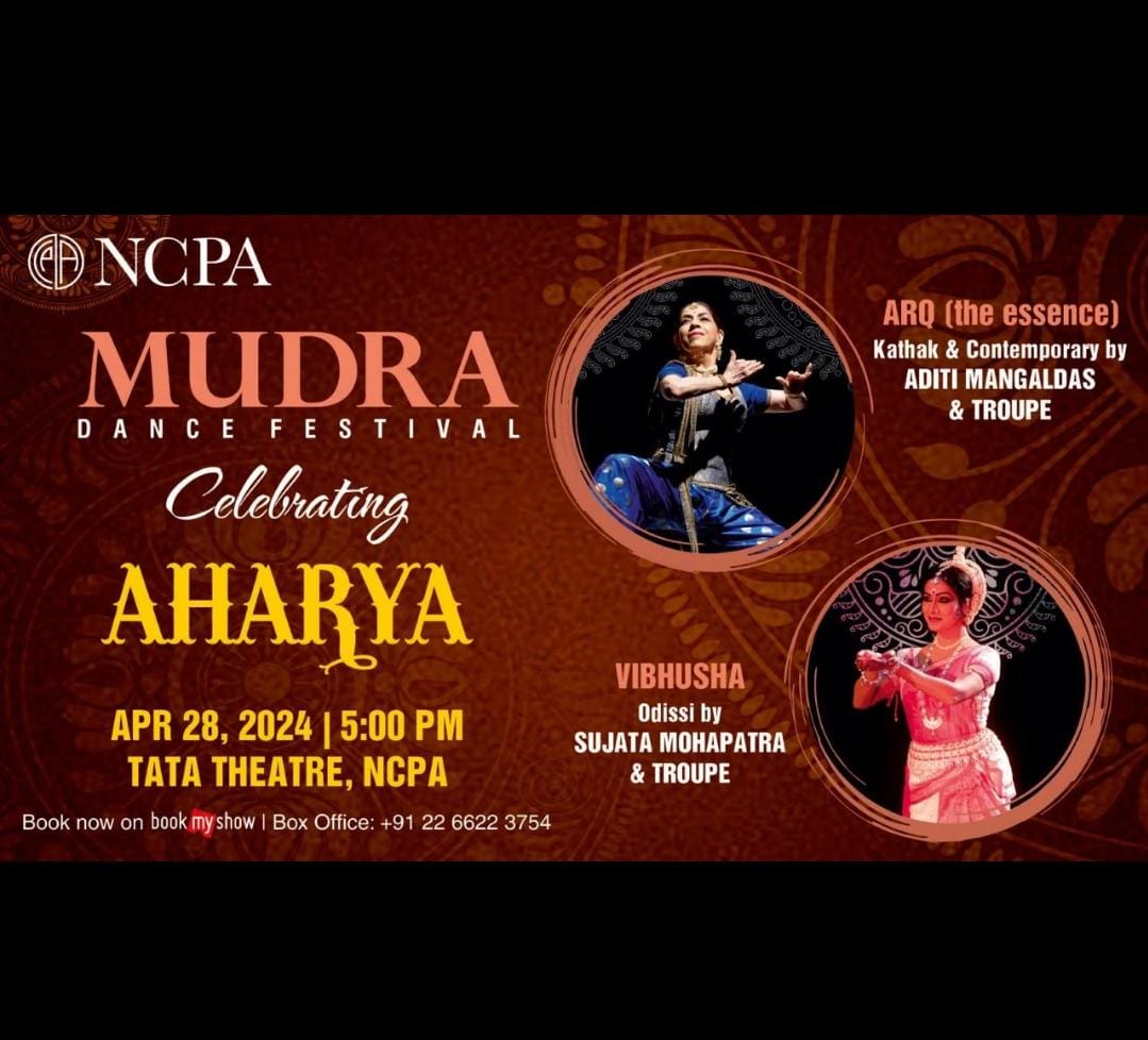 Presenting ARQ-the essence A collection of 4 extracts taken from different productions choreographed by @AditiMangaldas Especially curated keeping in mind the emphasis on “Aharya”. All the works, offer various points of entry into the narrative. at Tata Theatre, @NCPAMumbai