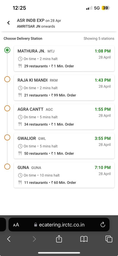 Train no 19326 amritsar indore express, 12 hrs still not out of punjab, <a href="/IRCTCofficial/">IRCTC</a> showing wrong location and due to which we cannot order food.
Train was diverted yet no relief, still it is only getting delayed and delayed. Why the location is shown wrong. What is this scam.
