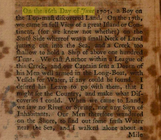 Jonathan Swift finished writing Gulliver's Travels in April 1725. There are various references to the book in Ulysses. Swift seems to have anticipated Bloomsday.