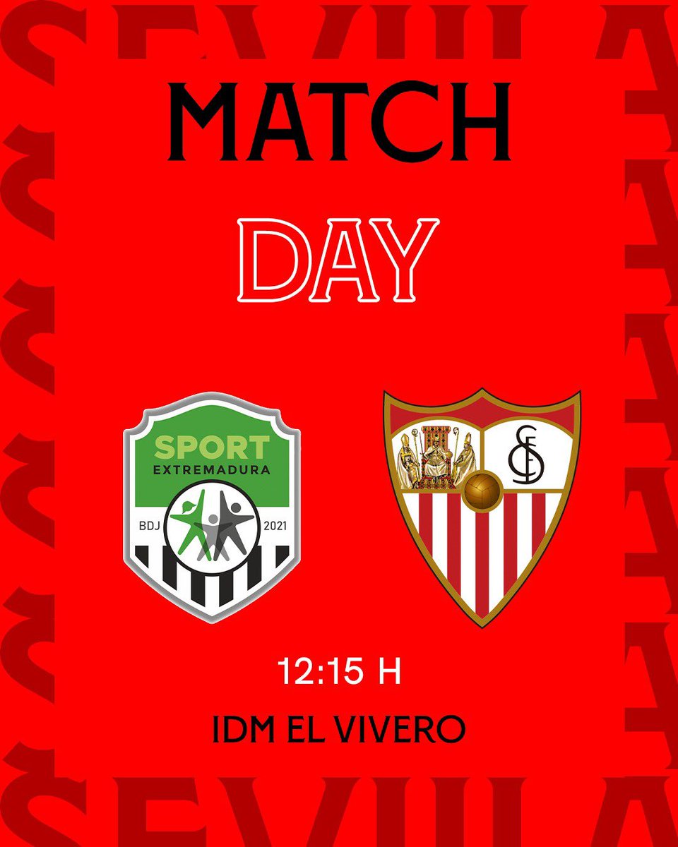 ⚽ ¡Hoy juega el filial! 💪⚪️🔴 🔜 @SportExCD - #SevillaFCFem 🕛 12;15 horas 🏟️ IDM El Vivero 📱 @SevillaFC_Fem #TerceraFederaciónFutFem