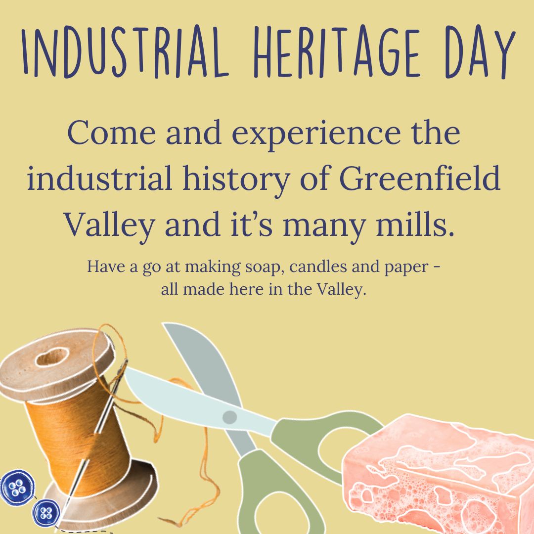 TODAY!! Industrial Heritage Day 28.04.2024 11.00 - 15.00 Candle, soap and paper making Walking Tours Stalls on site: Serengrace Candles, Red Bank Studios and Forage Art Design Working Forge PLUS Rail & Steam Museum open 12-3 #GreenfieldValley #heritagemuseum #industrialhistory