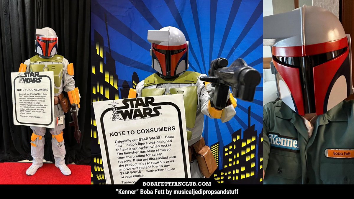 Kenner #BobaFett by musicaljedipropsandstuff See more from the cosplayer who just attended C2E2: instagram.com/musicaljedipro… ICYMI, the original mail-away offer included a smaller copy of this apology note about the lack of its advertised rocket-firing feature #StarWars #DailyFett