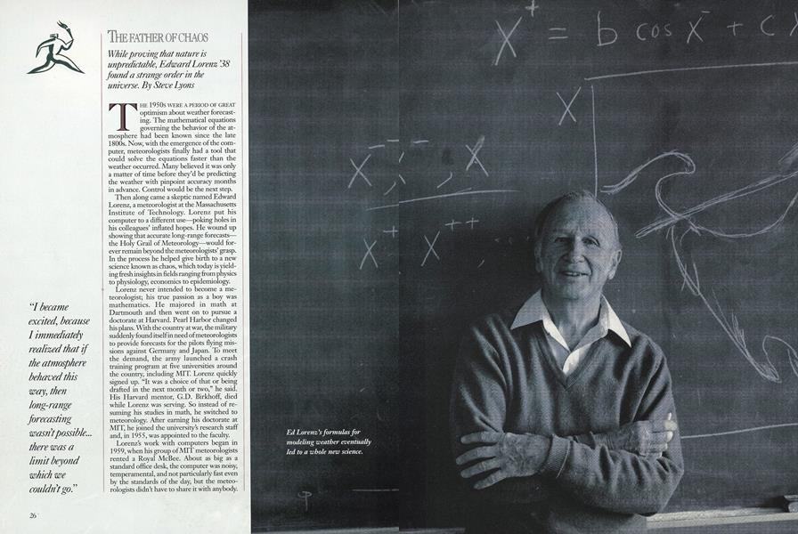 Edward Lorenz, an American mathematician and meteorologist, discovered the chaotic nature of weather systems, which led to the popularization of the 'butterfly effect'—the sensitive dependence on initial conditions in chaos theory.